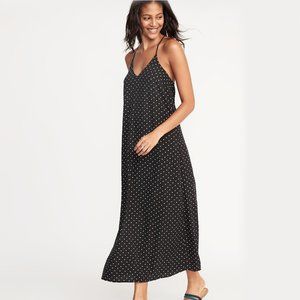 Old Navy Polka Dot Maxi Black Dress